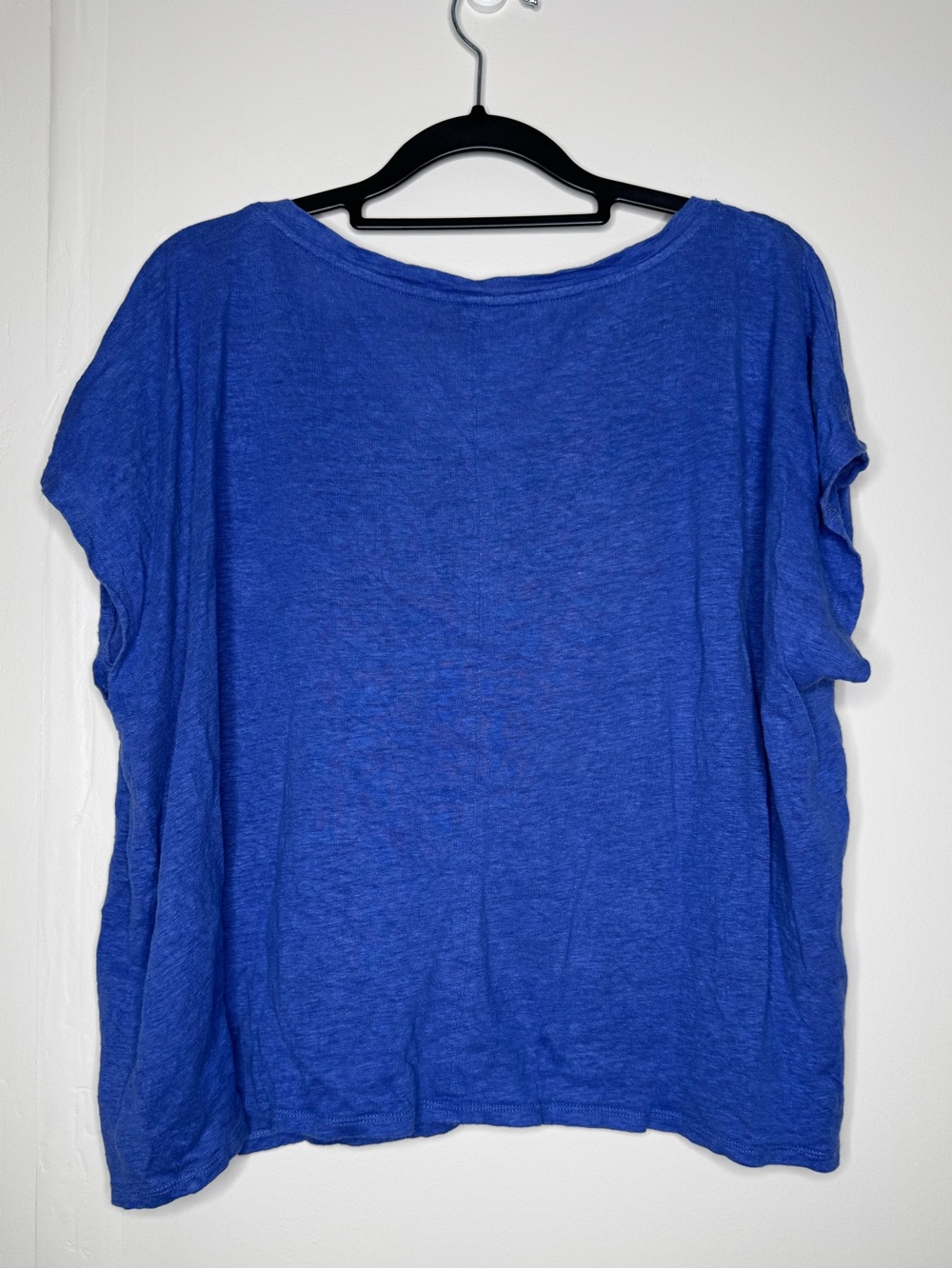 Eileen Fisher Organic Linen Jersey V-Neck Tee beach minimalist Lagenlook costal - Picture 4 of 6
